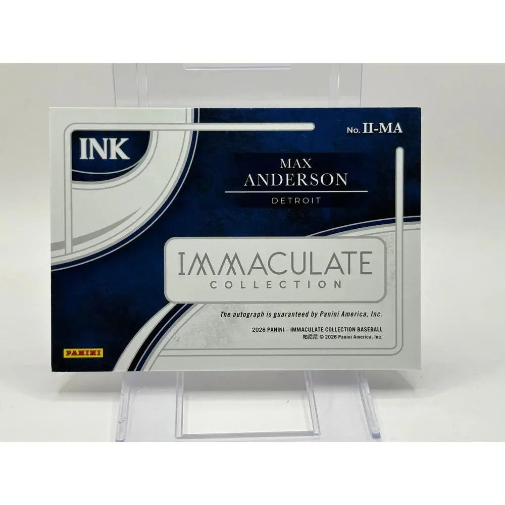 2026 Immaculate Collection Ink Max Anderson On Card Auto 27/75 SP Tigers